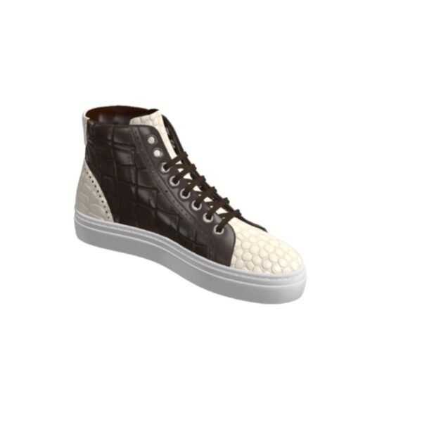 DS89 White and Brown Croc High Top - Image 3