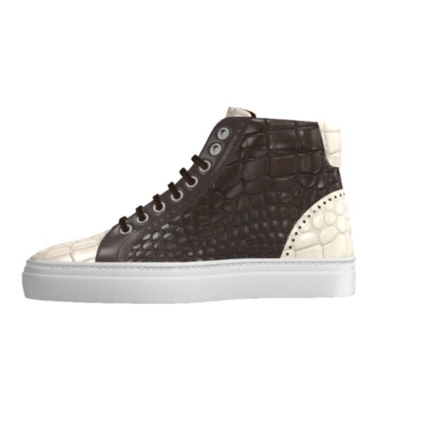 DS89 White and Brown Croc High Top - Image 4