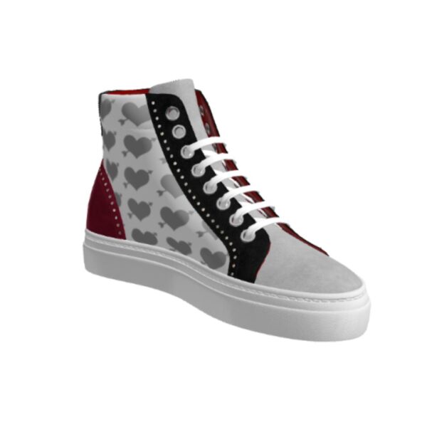 DS51 Silver Printed Heart High Top - Image 3