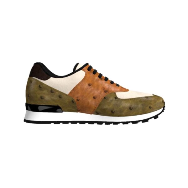 DS101 Genuine Ostrich Green and Brown Jogger - Image 2