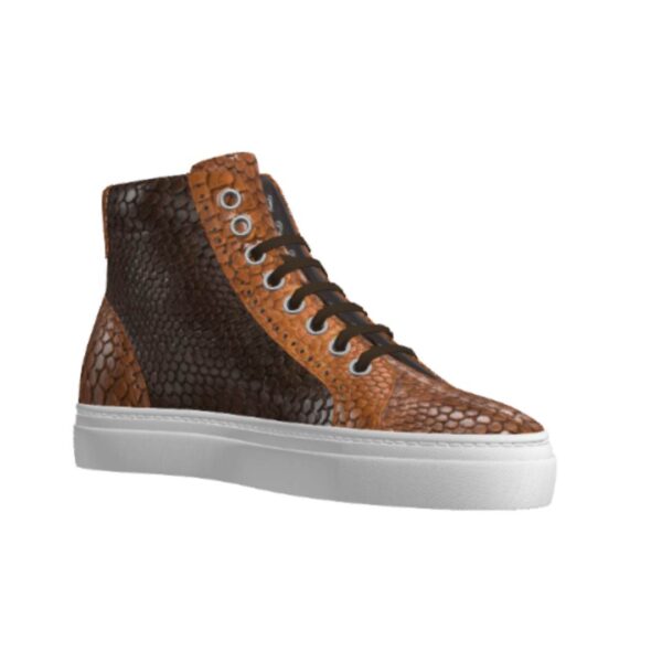 DS102 Genuine Python Brown High Top - Image 3