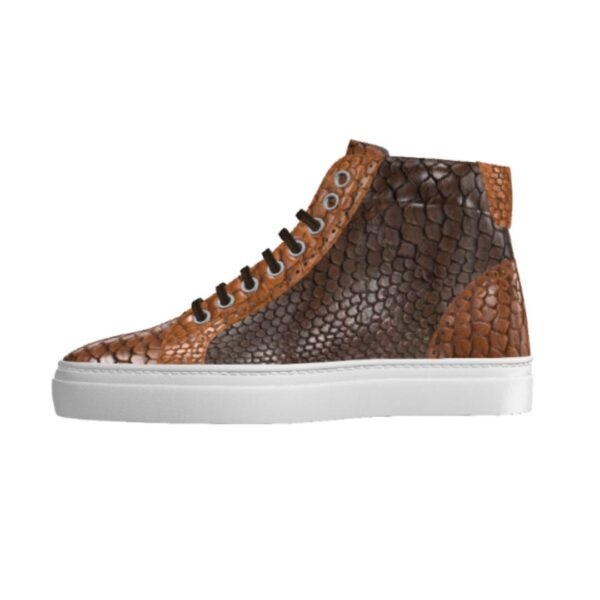 DS102 Genuine Python Brown High Top - Image 4