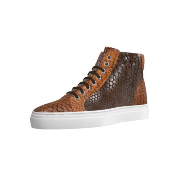 DS102 Genuine Python Brown High Top - Image 5