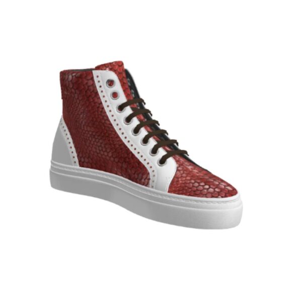 DS94 Red Genuine Python High Top - Image 3