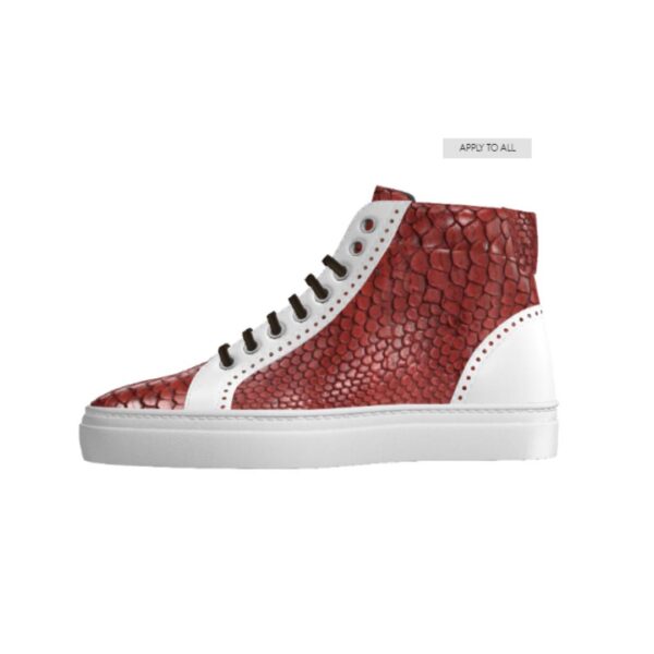 DS94 Red Genuine Python High Top - Image 4