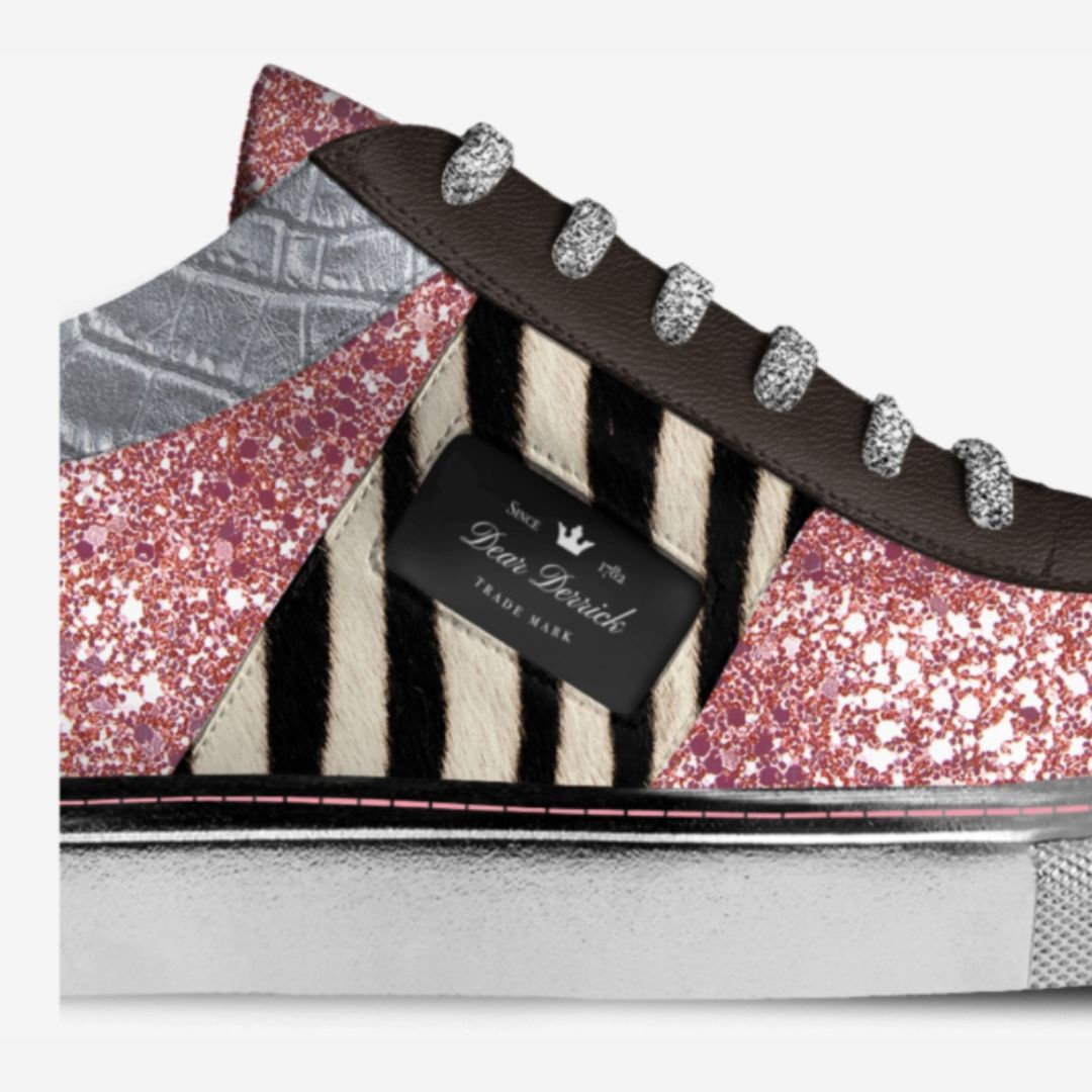 DS156 ZEBRA GLITTER LOWTOP